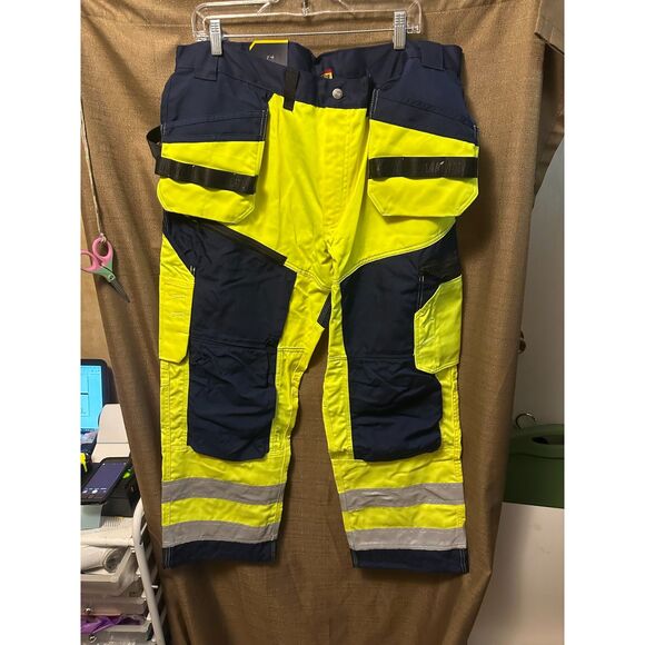 NWT BLÅKLÄDER Men's 1609: X1600 Highvis Trouser Size 40x30 Navy Yellow - Picture 4 of 7